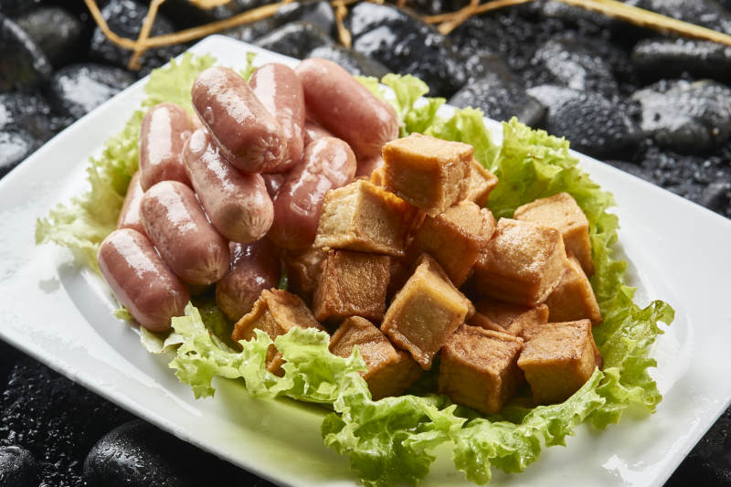 烤肉食材双拼鱼豆腐桂花肠