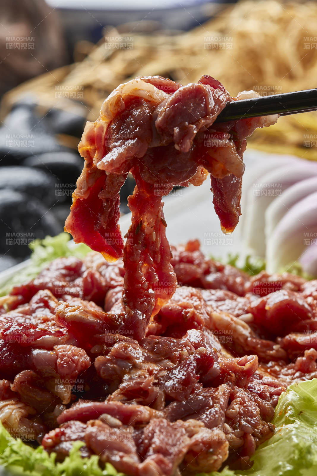 烤肉食材腌渍极品牛五花肉