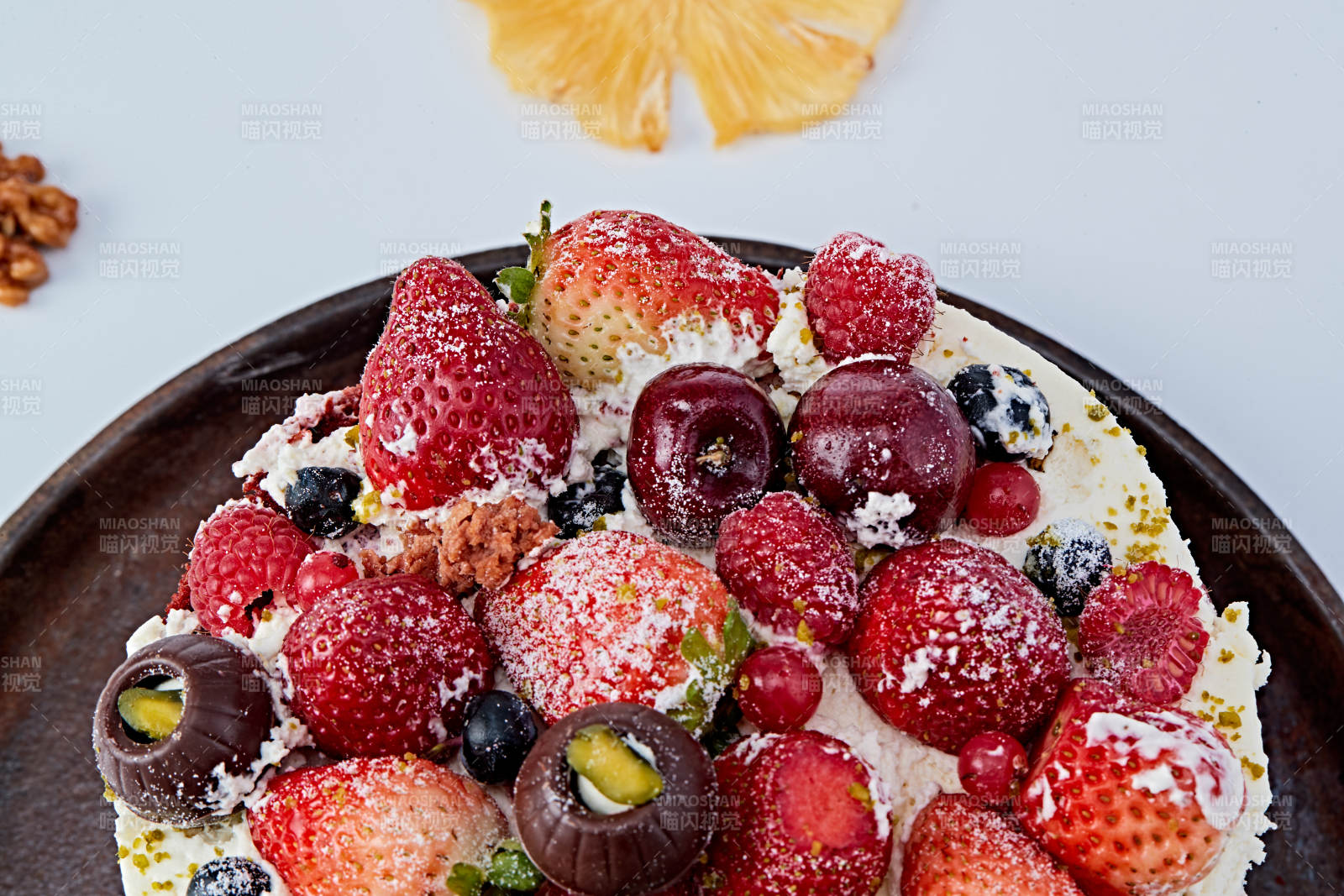 奶油抹茶鮮水果蔓越莓餡料多層蛋糕