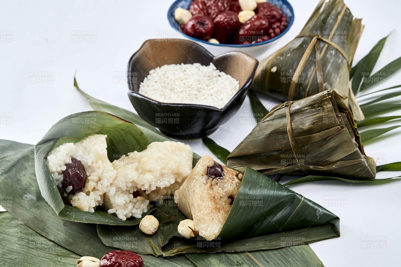 端午節的粽子和原材料