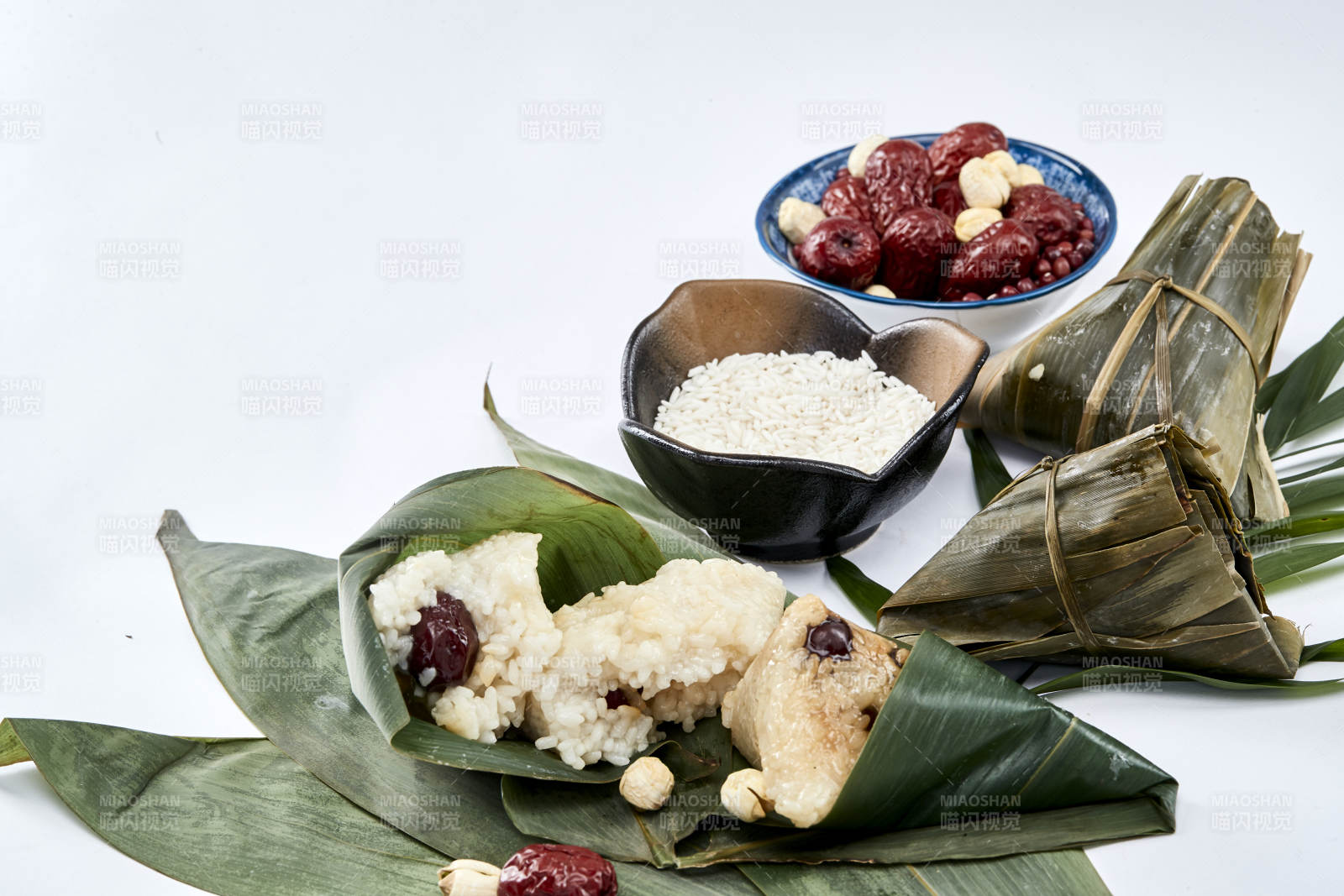 端午節的粽子和原材料
