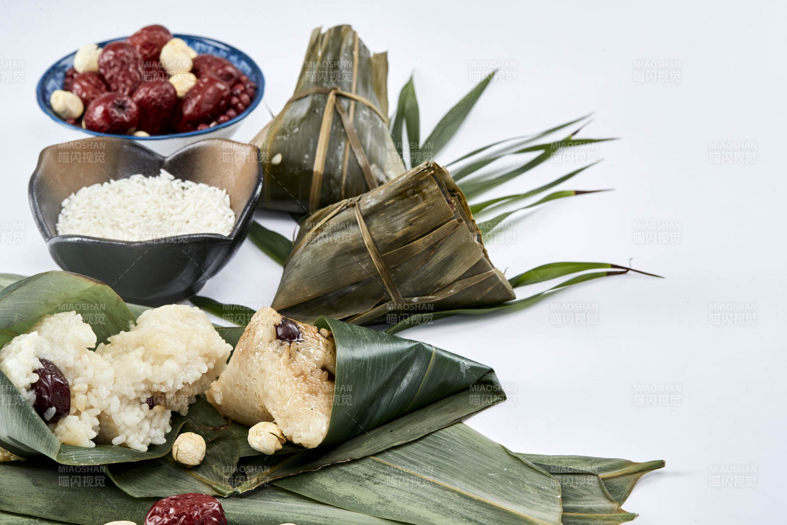 端午節的粽子和原材料