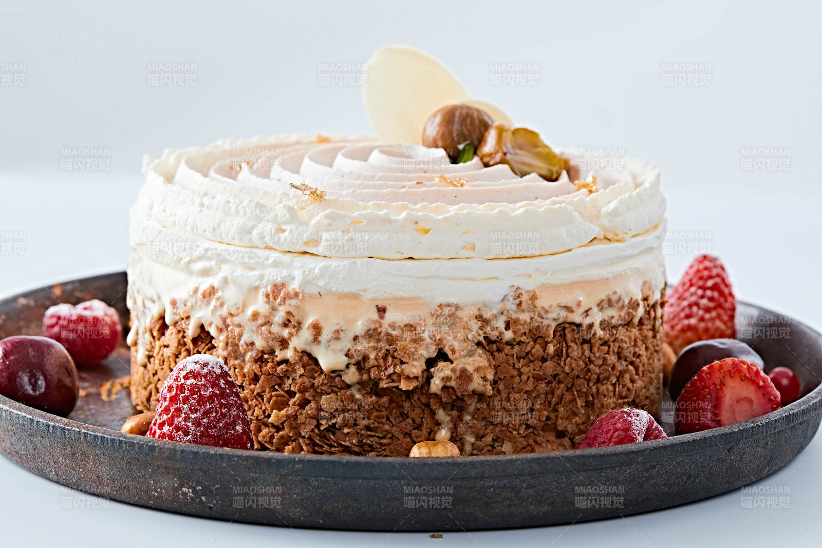 香烤堅果碎燒板栗金箔冰激凌蛋糕