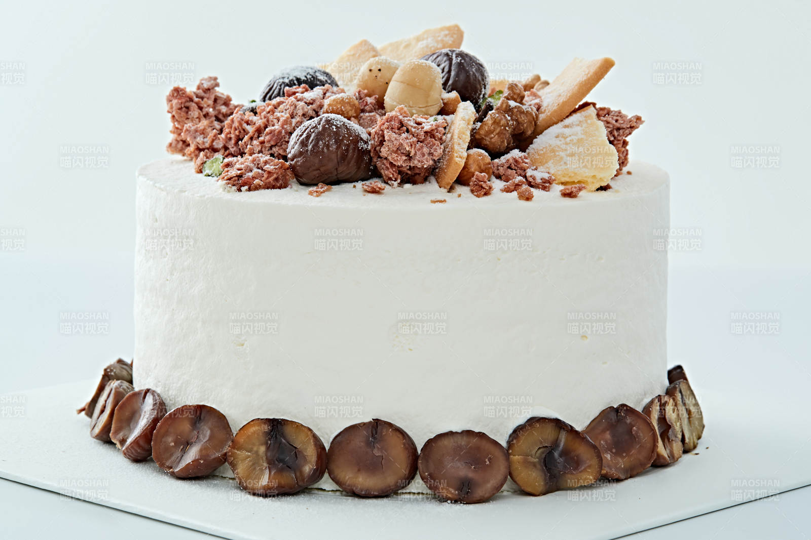 鲜奶油板栗坚果曲奇饼洛丽塔蛋糕