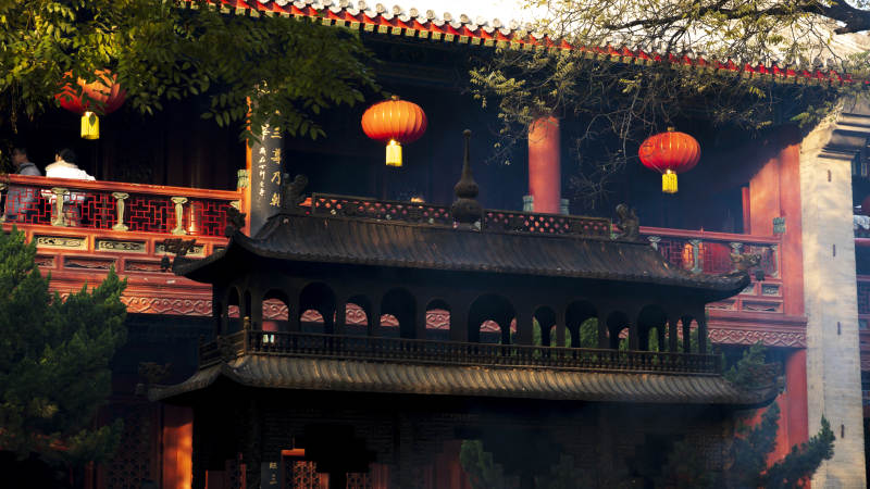 夕阳下的千年白云观