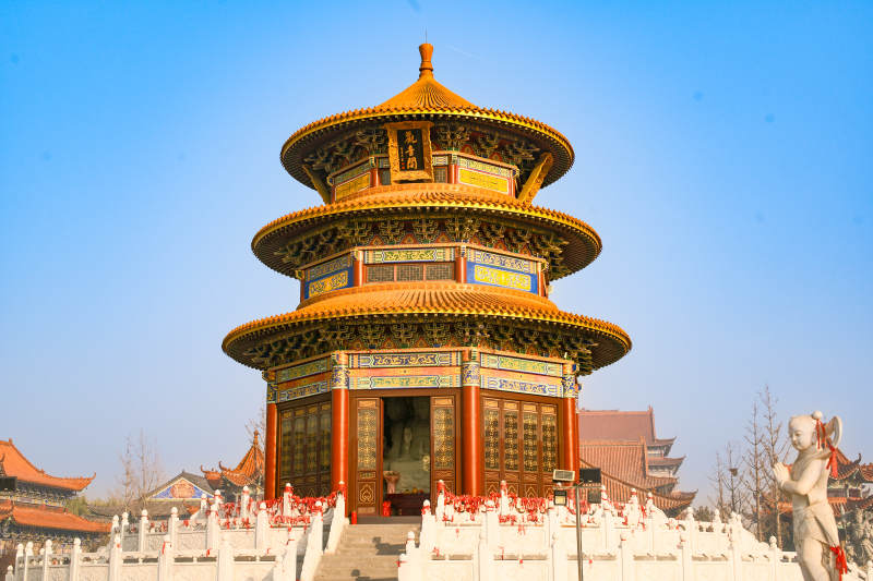 大悲禅寺观音阁—金顶宝塔映蓝天