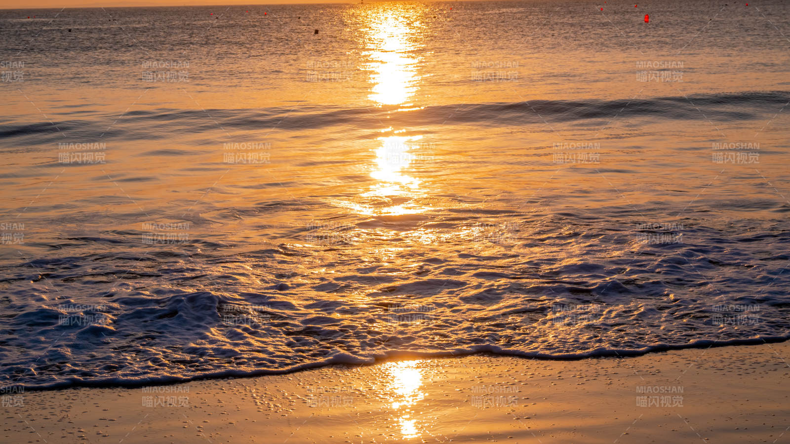 泉州夕陽海浪沙灘