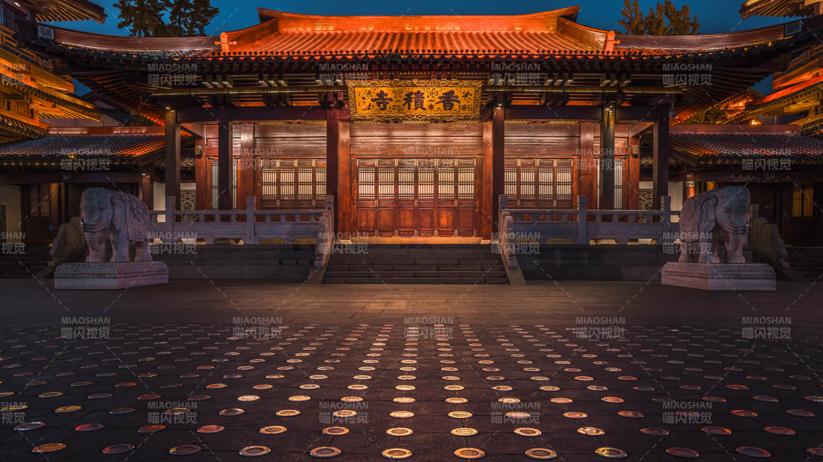 香积寺夜景 灯火辉煌