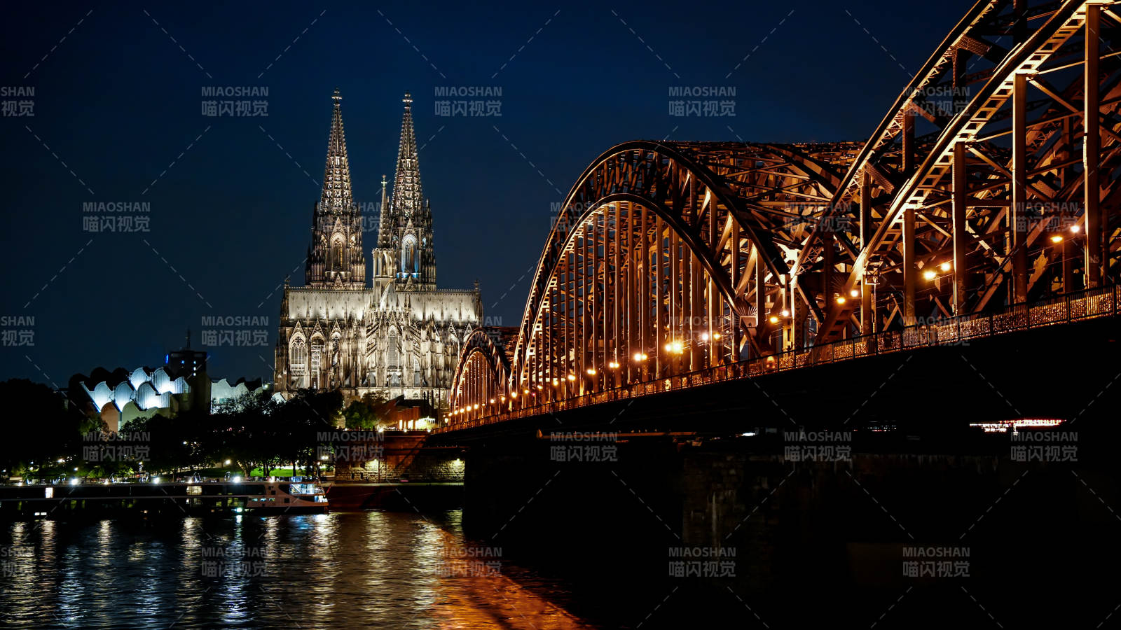 夜幕下的德国科隆大教堂