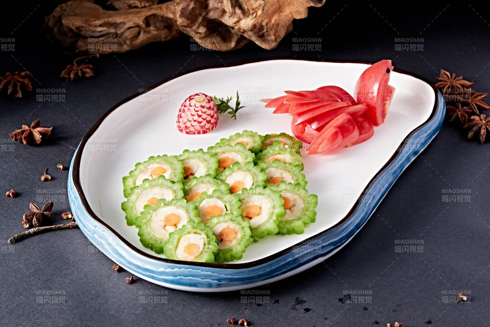 香蕉泥胡萝卜酿苦瓜