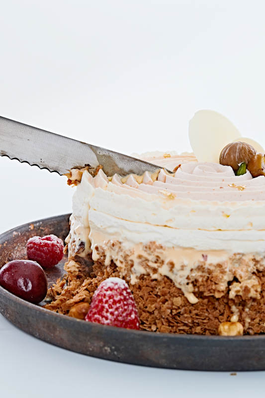 香烤坚果碎烧板栗金箔冰激凌蛋糕