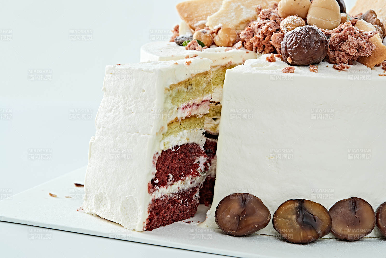 鲜奶油板栗坚果曲奇饼洛丽塔蛋糕