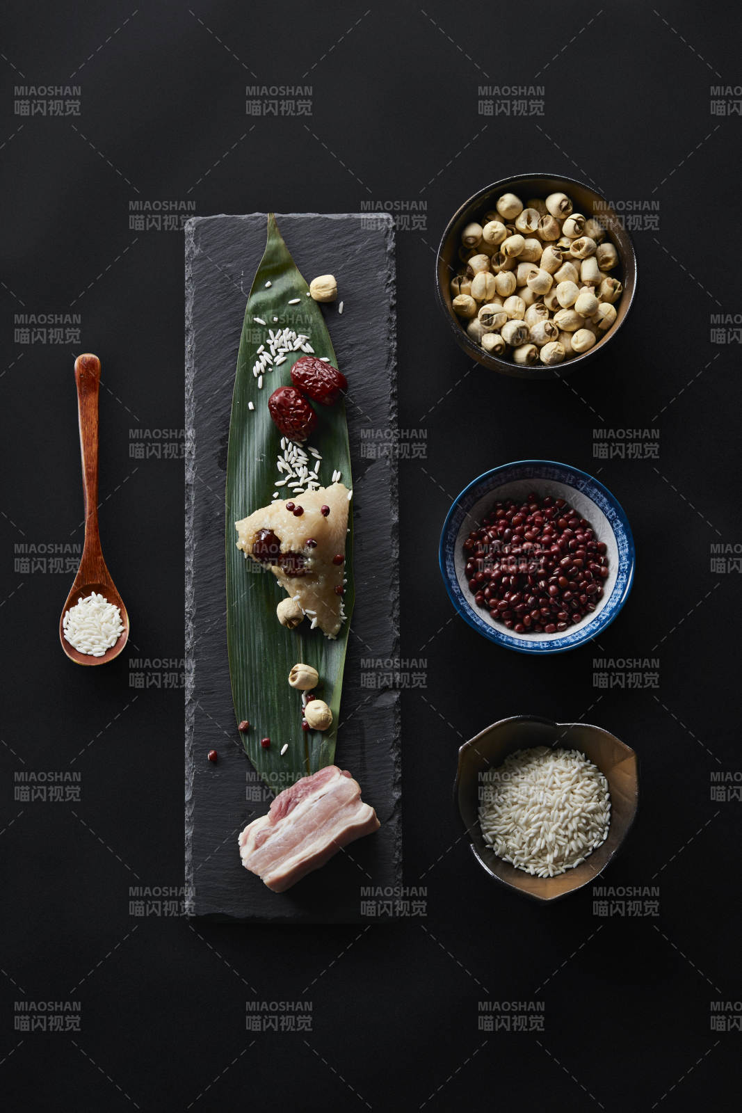 端午節的粽子和原材料