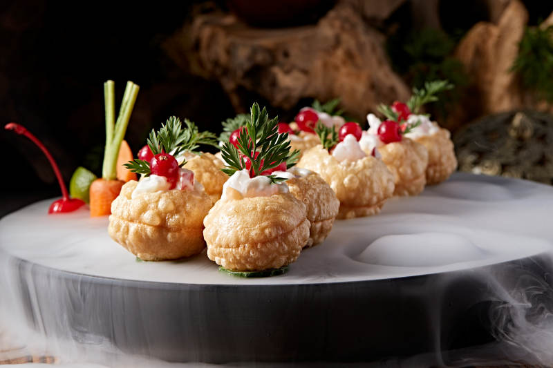 鲷鱼刺身沙拉果味脆皮球