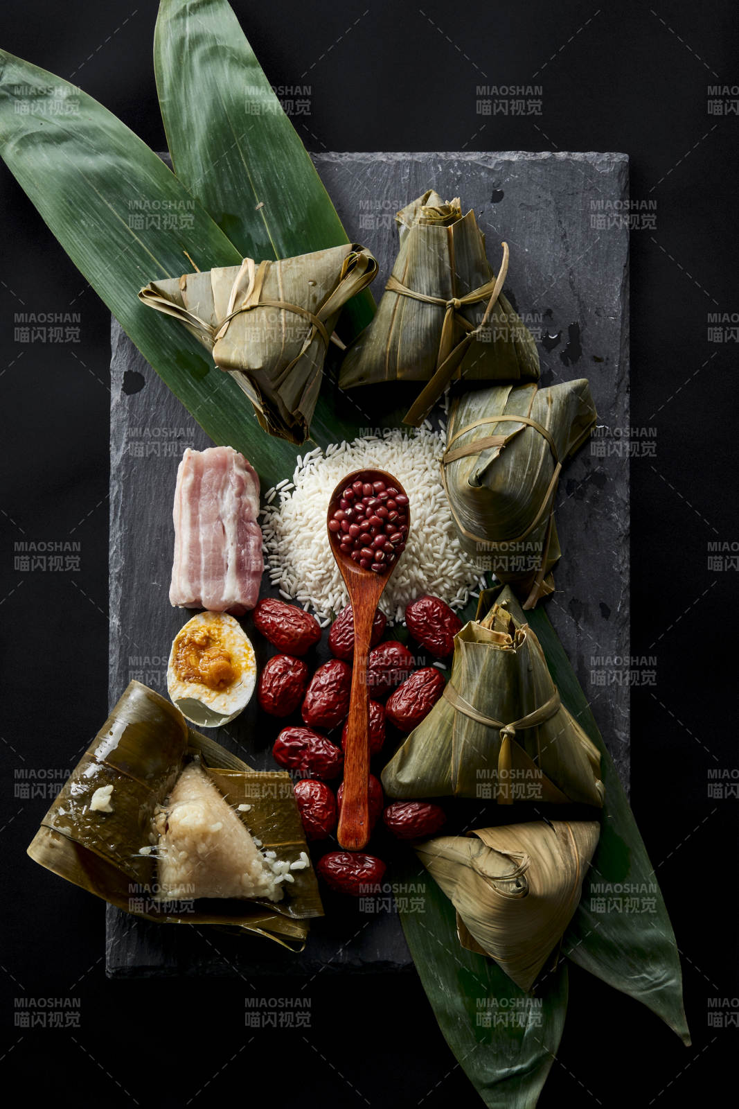 端午節的粽子和原材料
