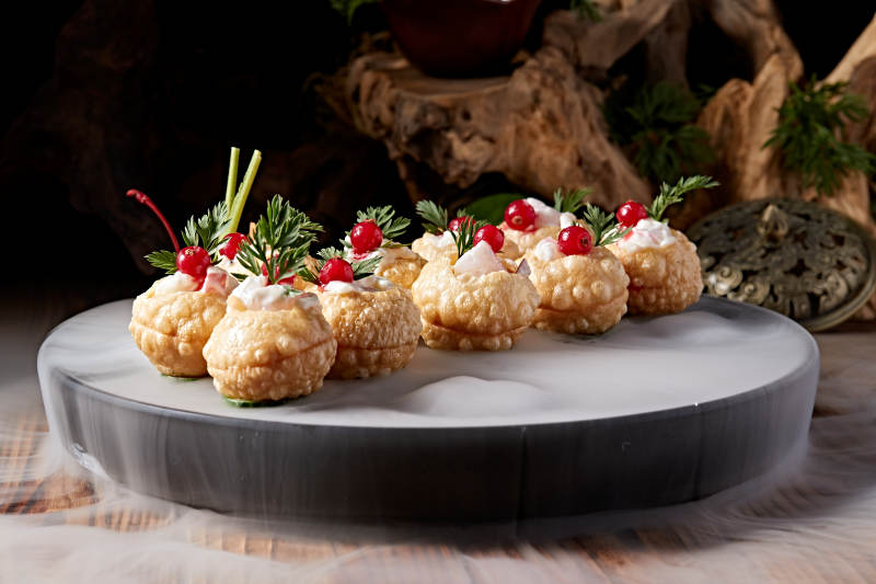 鲷鱼刺身沙拉果味脆皮球