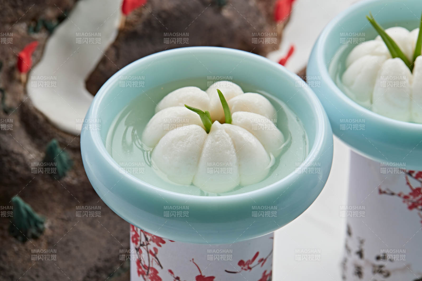 山竹造型的雞蓉魚糜