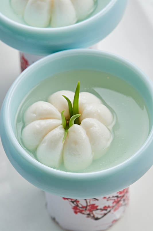 山竹造型的雞蓉魚糜