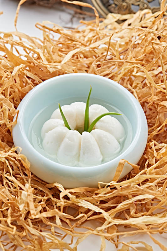 山竹造型的雞蓉魚糜