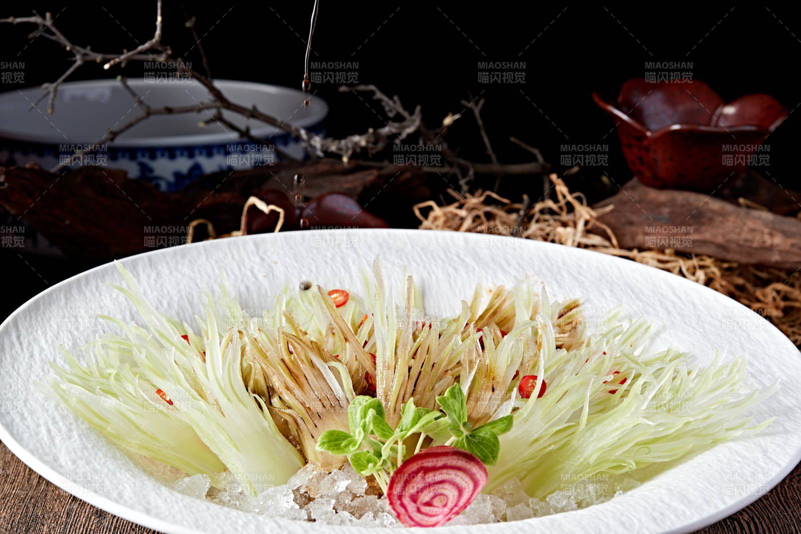 孔雀开屏西芹丝