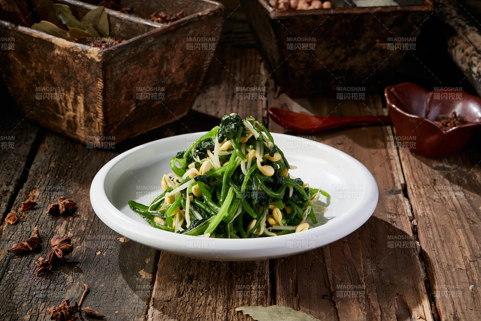 开胃小菜菠菜拌豆芽