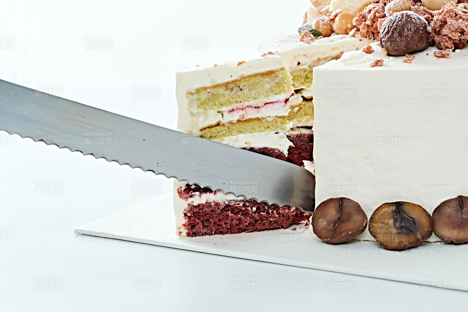 鲜奶油板栗坚果曲奇饼洛丽塔蛋糕