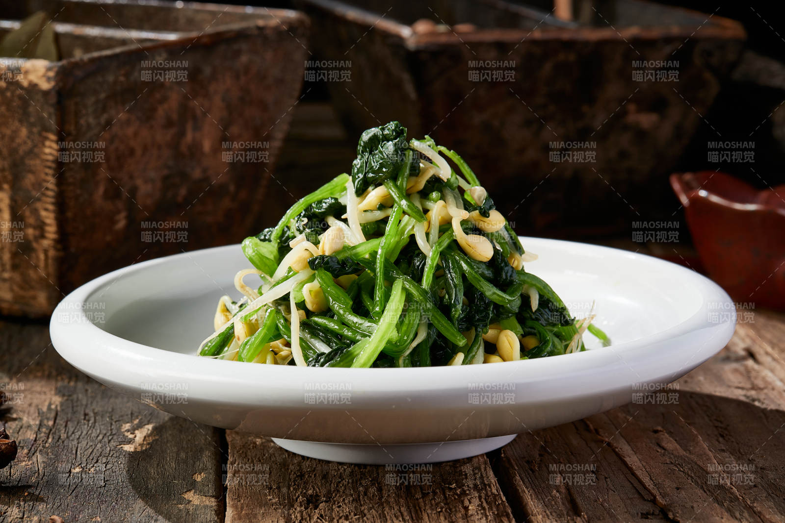 开胃小菜菠菜拌豆芽