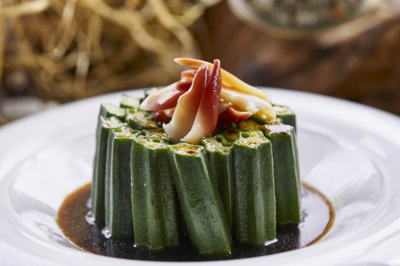 浇汁秋葵北极贝