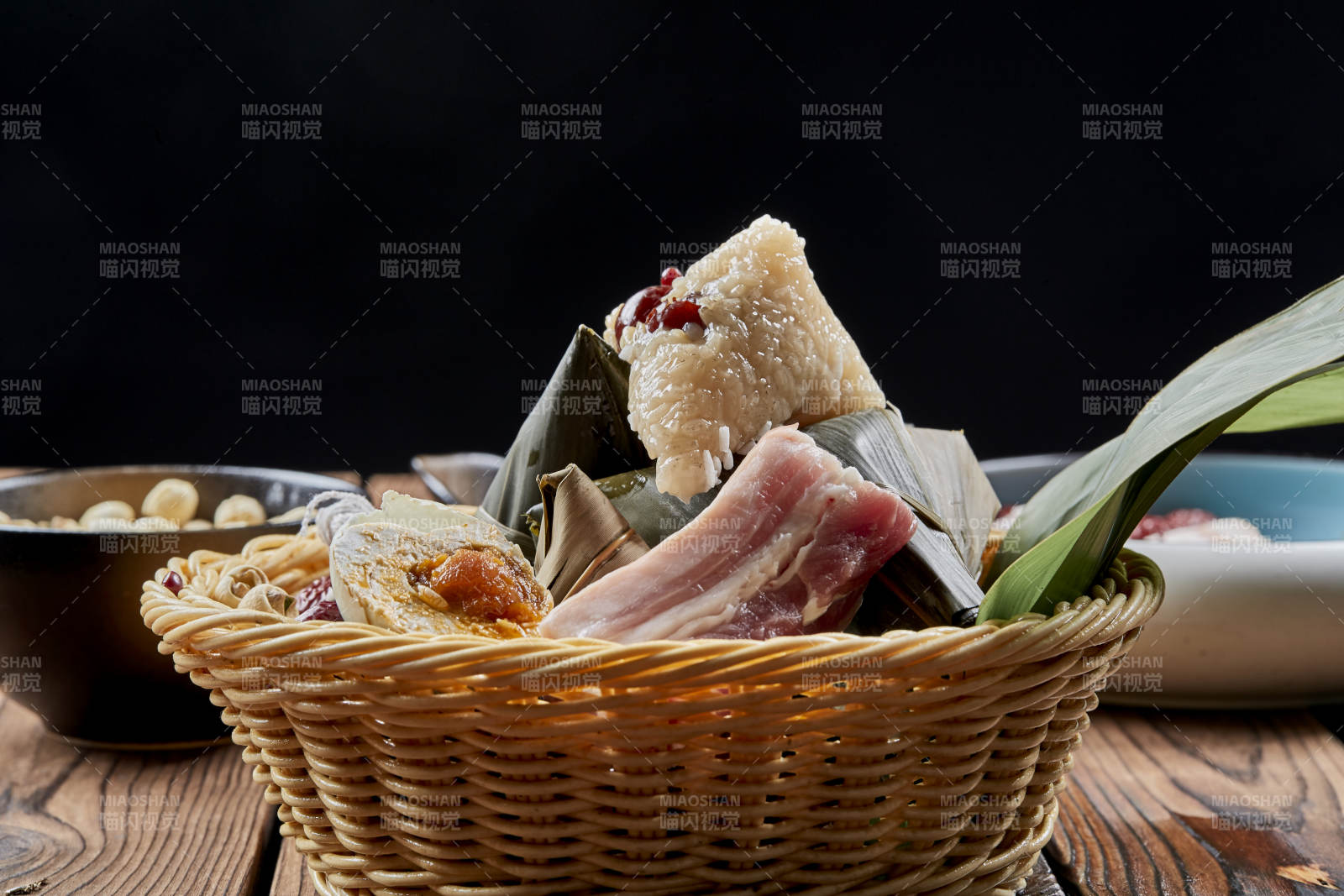 端午節的粽子和原材料