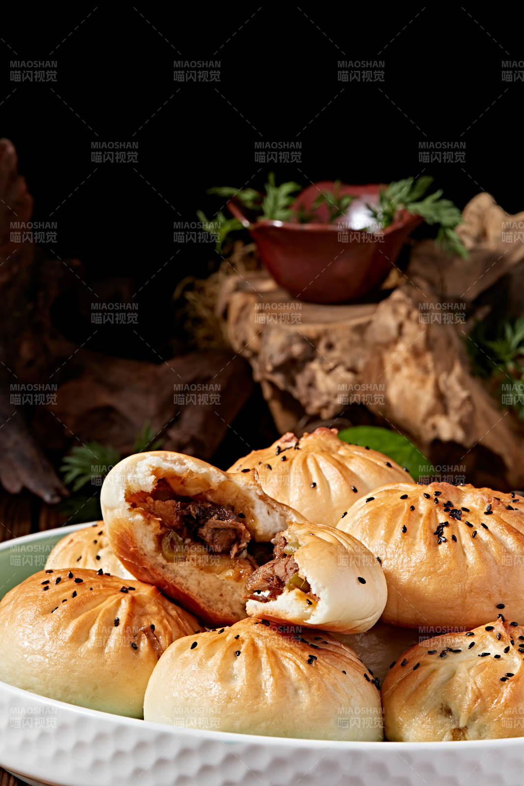 豆角酱羊肉馅烤包子