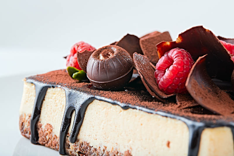 可可撒粉黑巧克力奶酪慕斯蛋糕