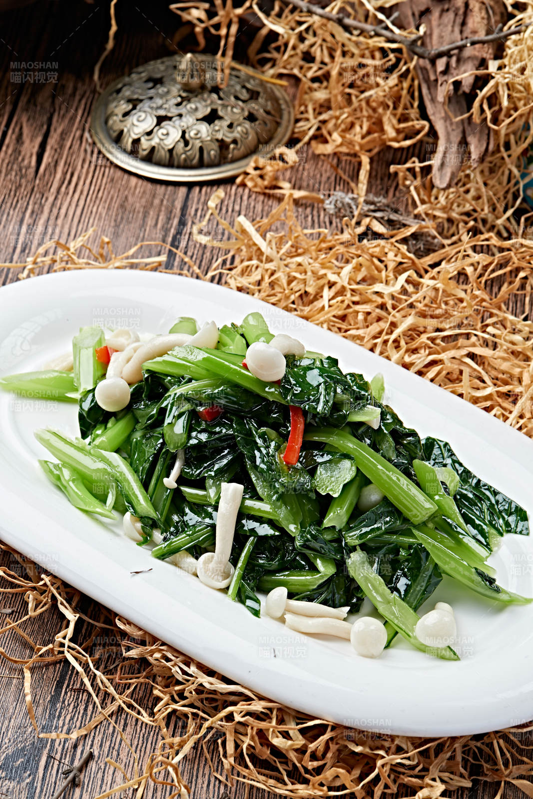 炝炒菜心海鲜菇