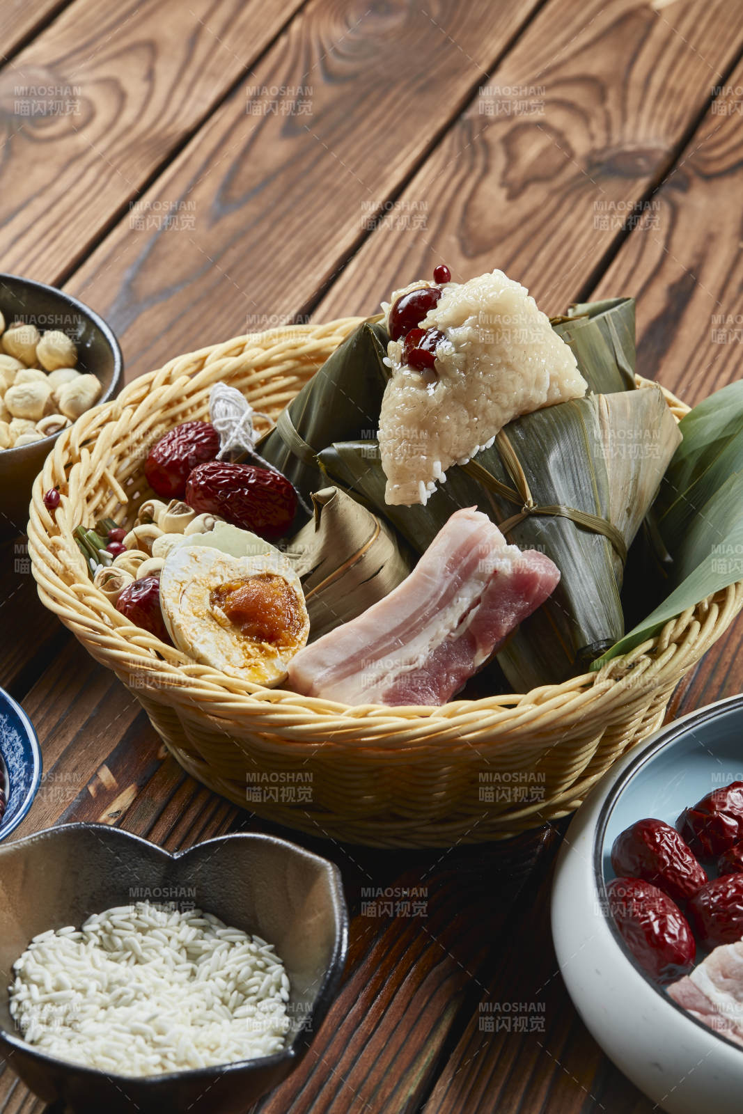 端午節(jié)的粽子和原材料