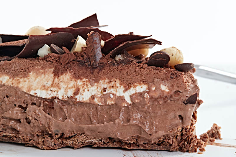 可可散粉黑森林坚果冰淇淋蛋糕