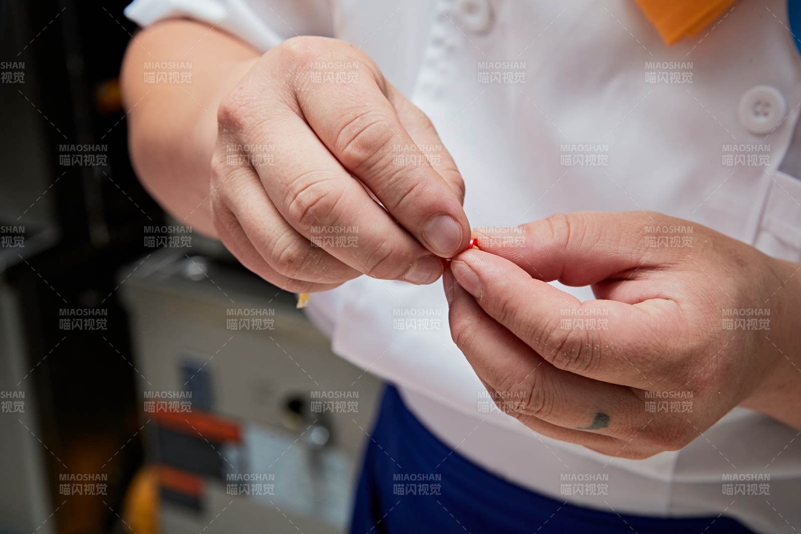 人與食物緊張忙碌的中餐廚房