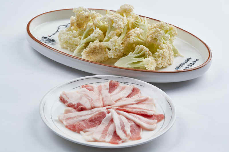 半成品菜有机菜花五花肉配料
