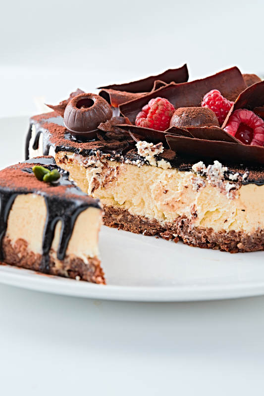 可可撒粉黑巧克力奶酪慕斯蛋糕