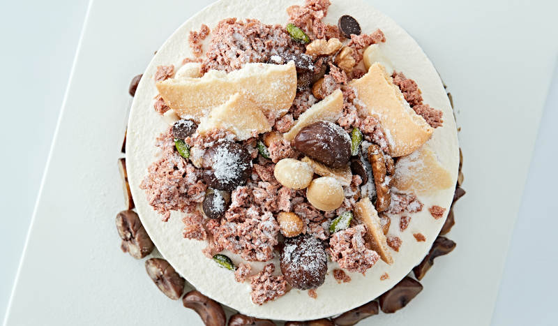 鲜奶油板栗坚果曲奇饼洛丽塔蛋糕