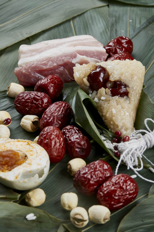 端午節的粽子和原材料