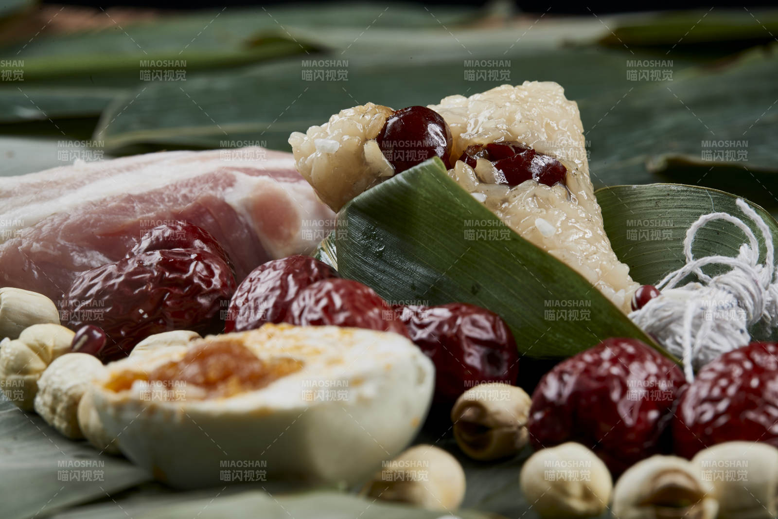 端午節的粽子和原材料