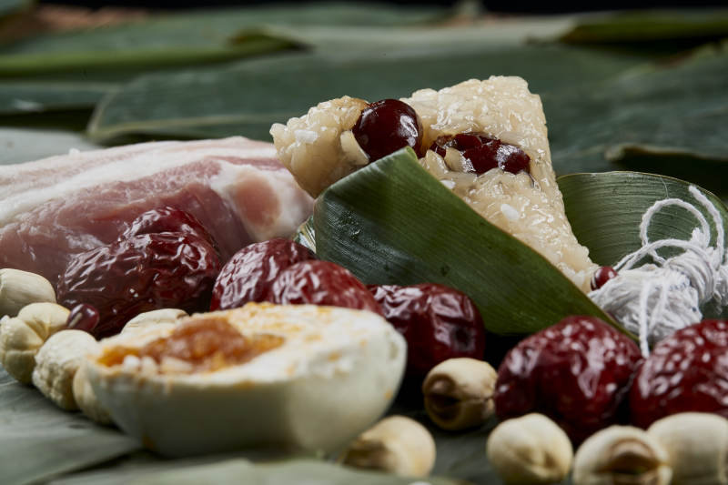 端午節的粽子和原材料