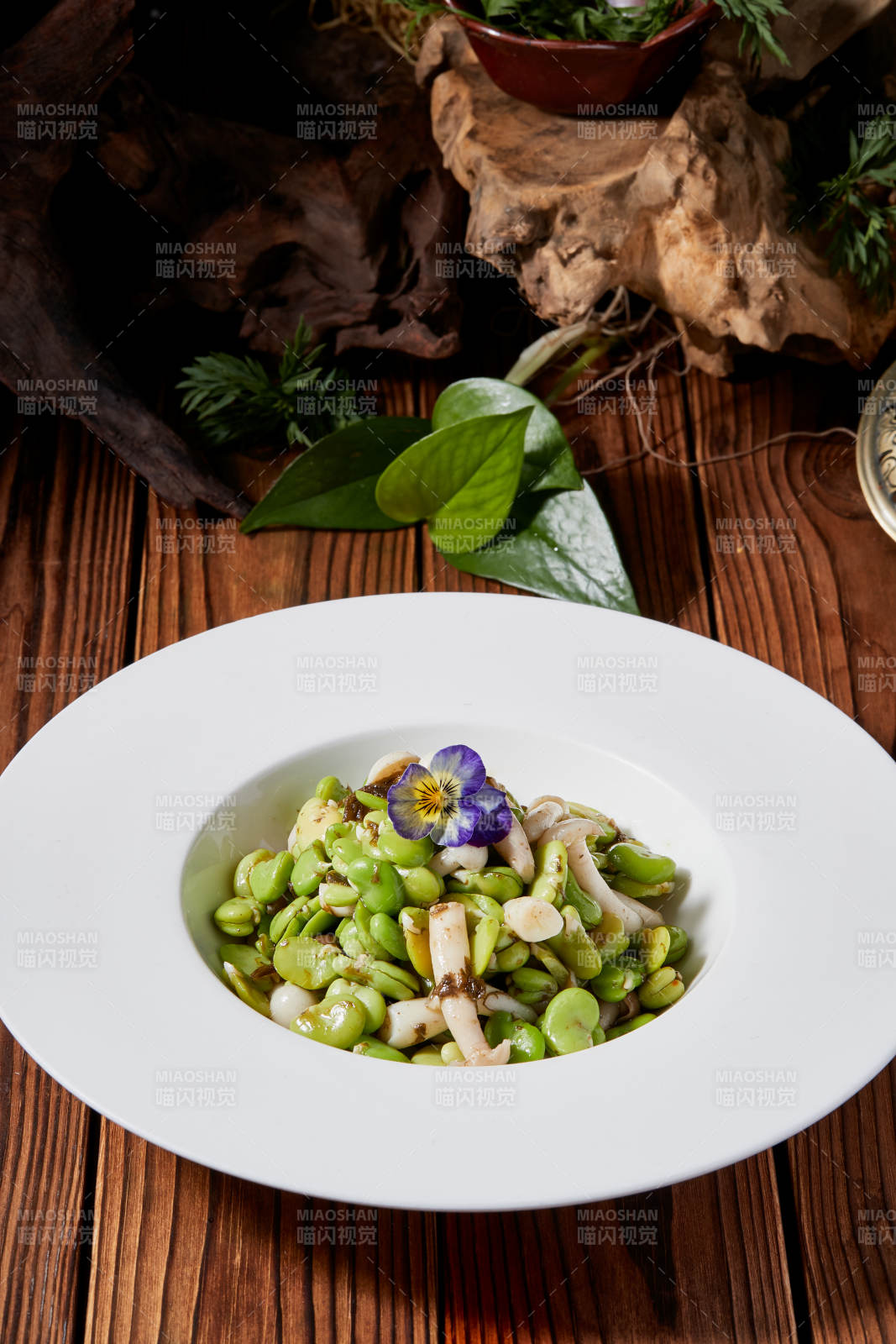 白玉菇小炒青蠶豆