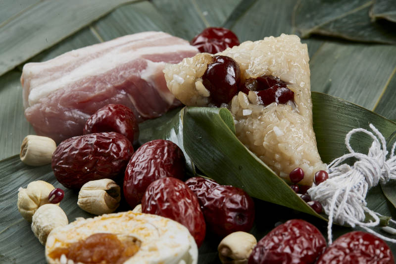 端午節的粽子和原材料