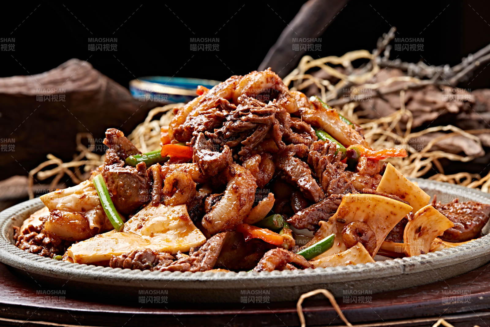 鐵板醬爆魷魚腰花黃喉