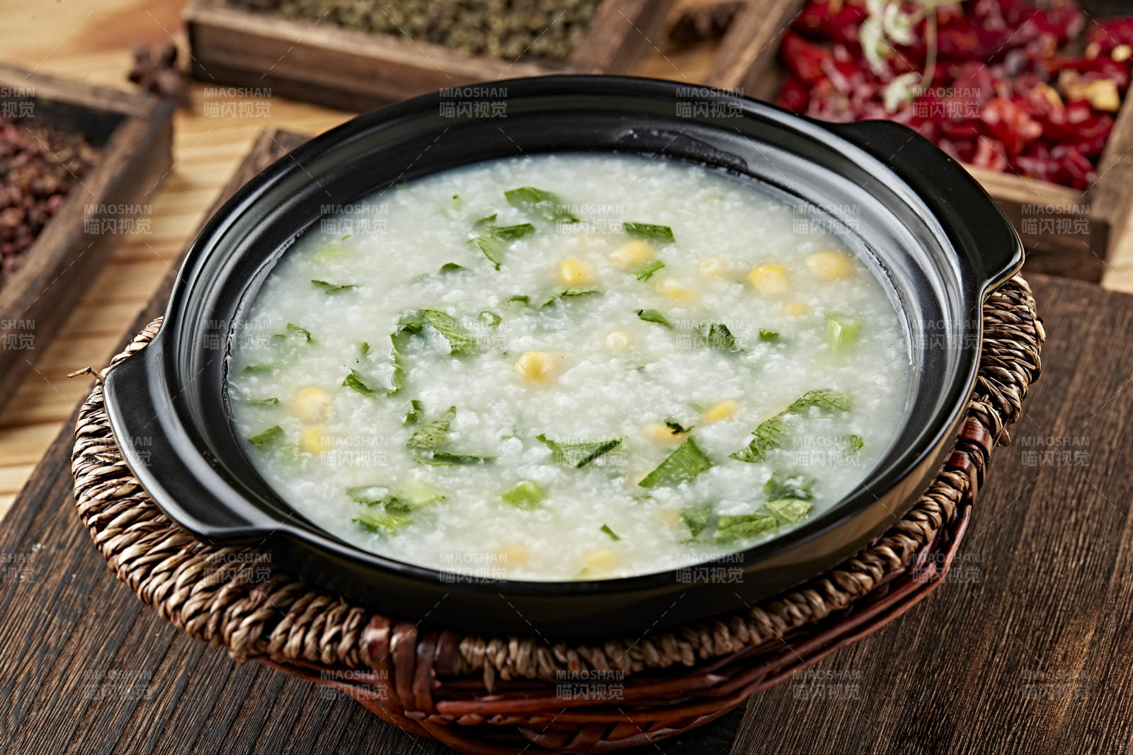 港式茶餐砂鍋玉米小白菜粥