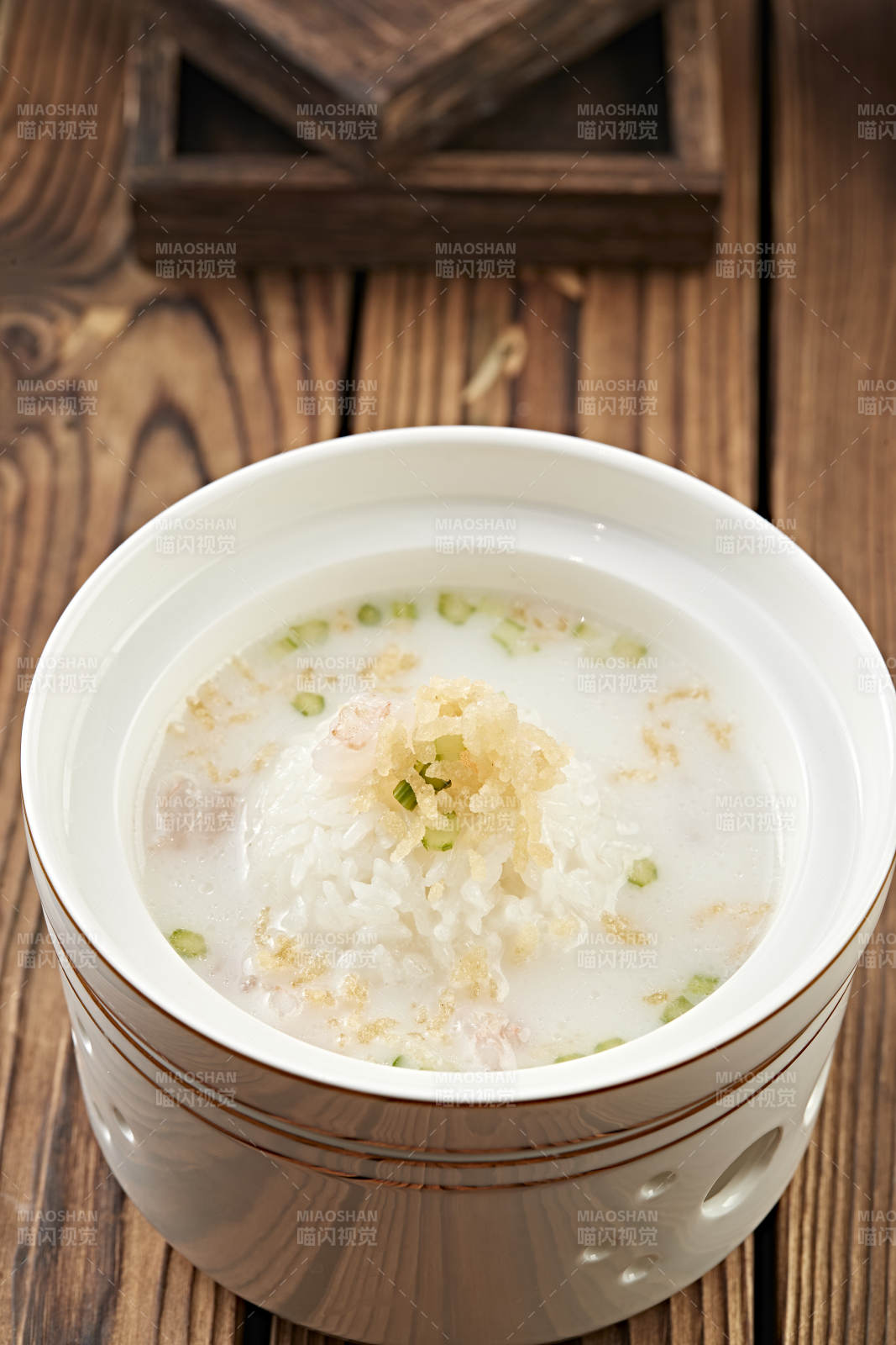 奶汤花胶虾仁捞饭