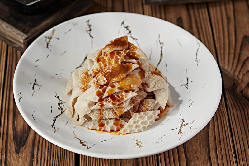 浇汁白水煮羊肚