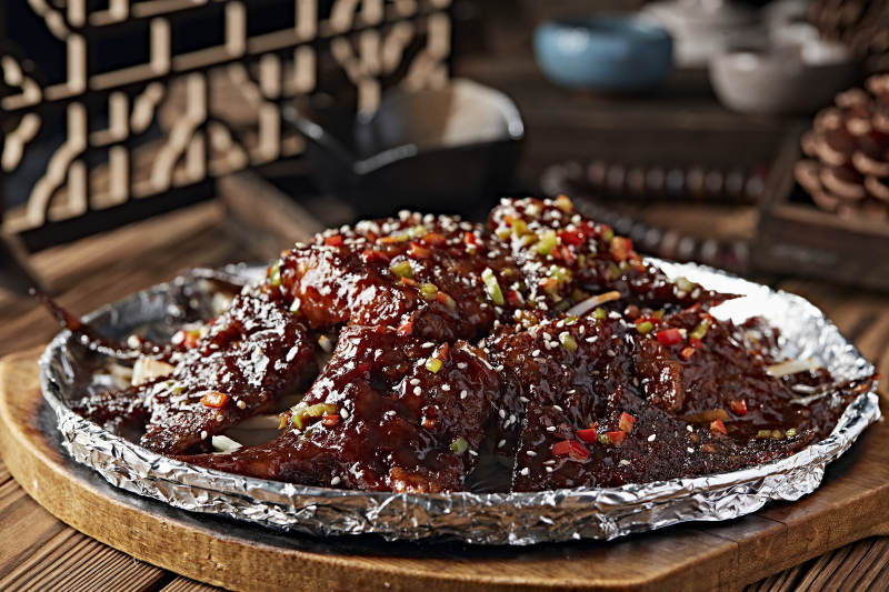 铁板锡纸红烧鲽鱼尾