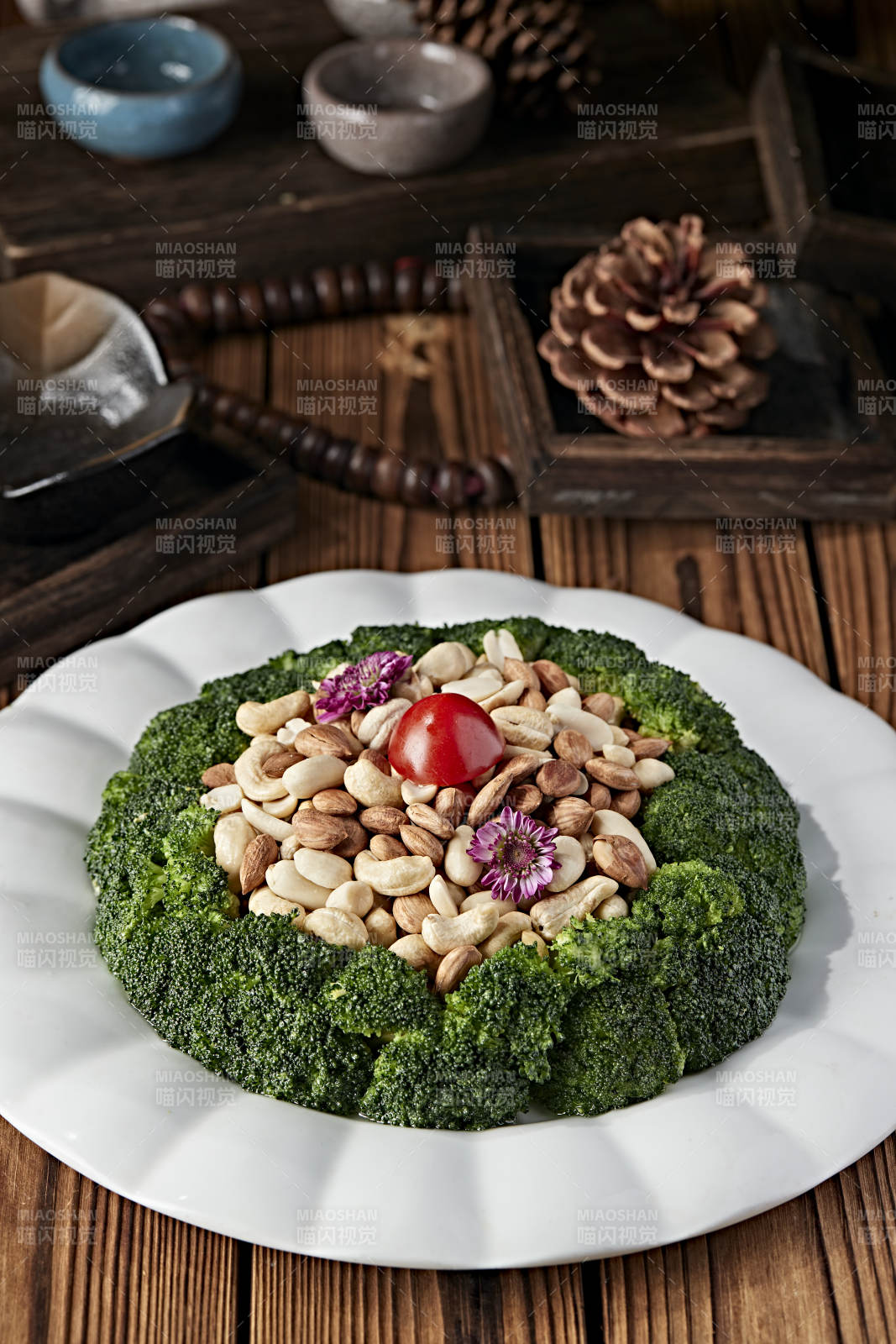 下酒小菜兰花秋实西蓝配花坚果