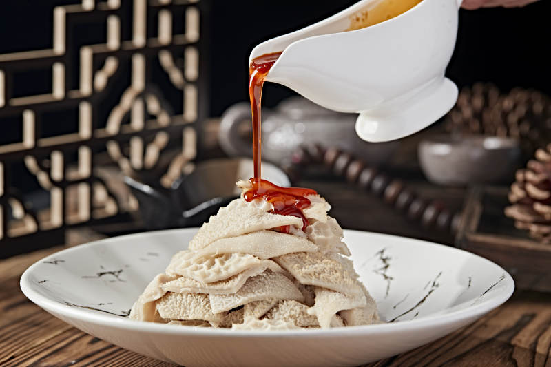 浇汁白水煮羊肚